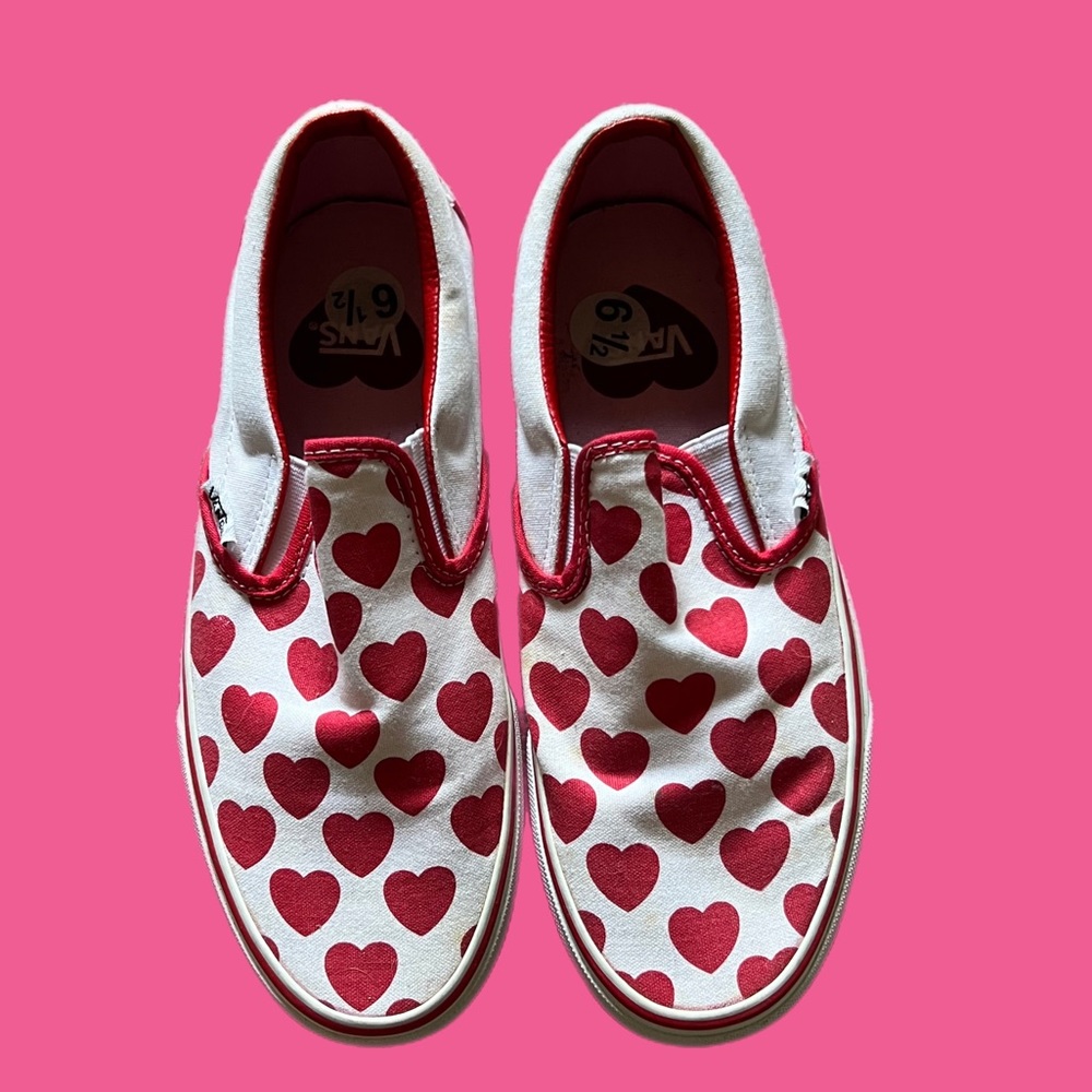 Vintage Thrifted Vans with Hearts